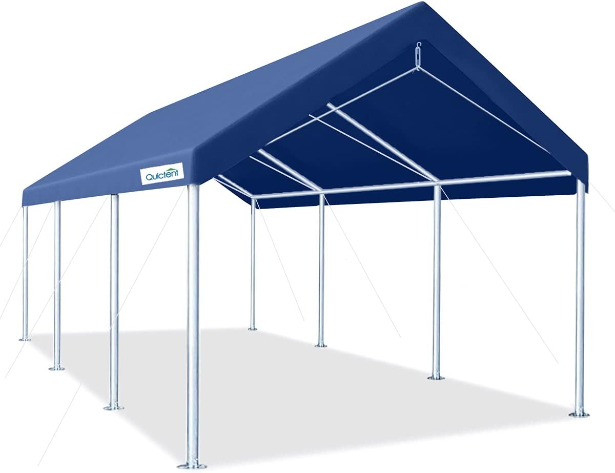 10’x20’ Galvanized Car Canopy Shelter with 4 Reinforced Steel Cables A730