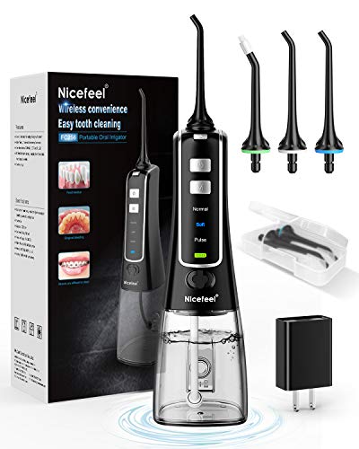 300ML Portable USB Rechargeable Water Flosser with 4 Jet Tips L3300