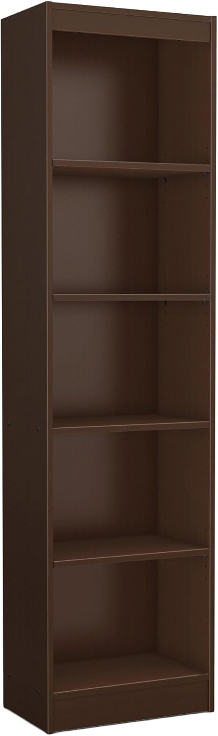 Pure White 5-Shelf Narrow Bookcase Y27560