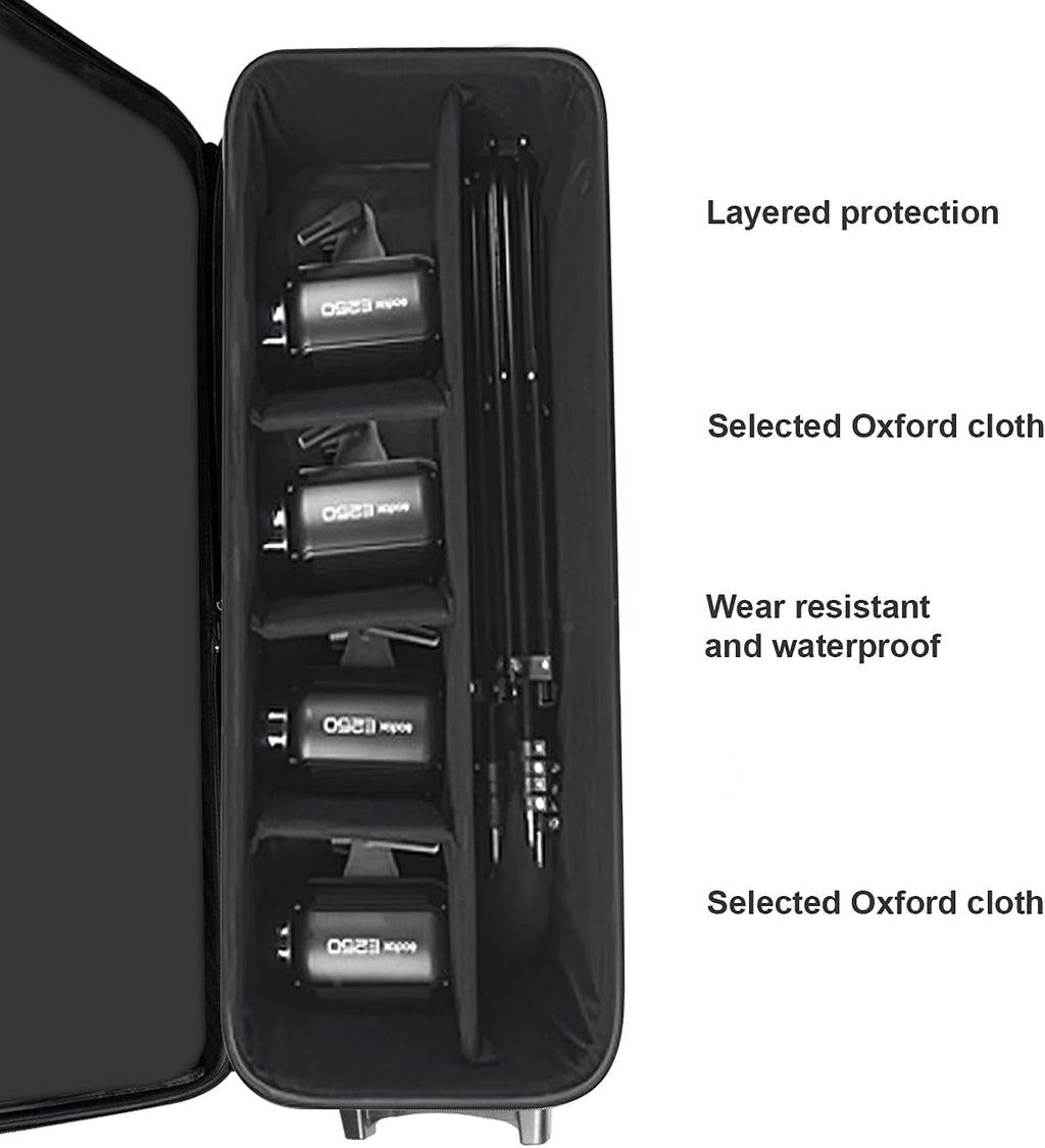 Camera Trolley Case with Straps Padded Compartment and Wheels 44x15x11.8 inches T8162