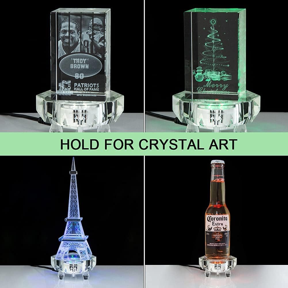 Crystal LED Light Base Multicolor Auto Flashing Pedestal J747452