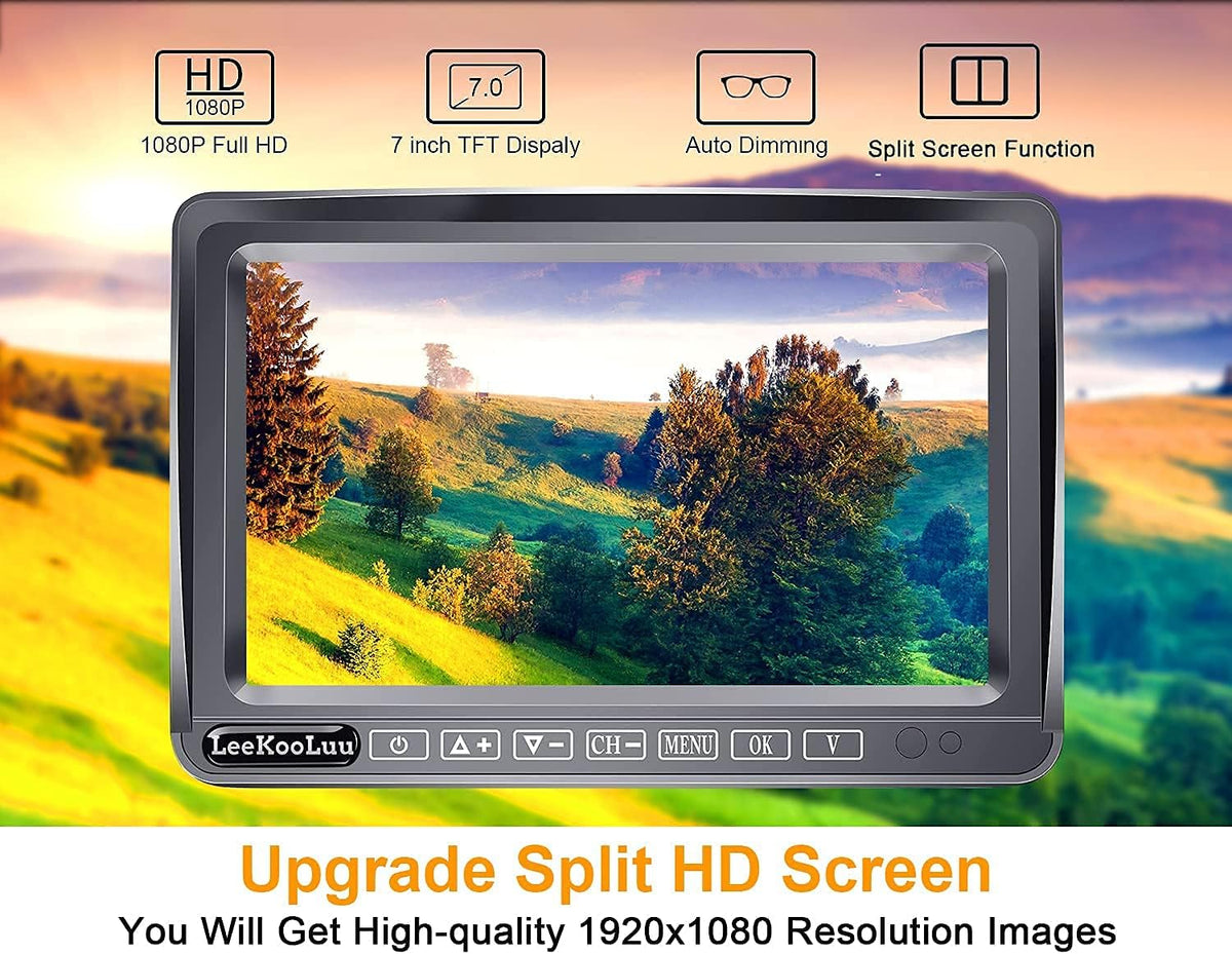 Wireless HD 1080P Backup Camera 7 Inch Monitor Rear View System K31134
