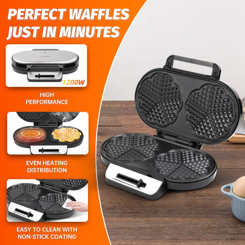 1200W Double Non-Stick Waffle Maker A33613