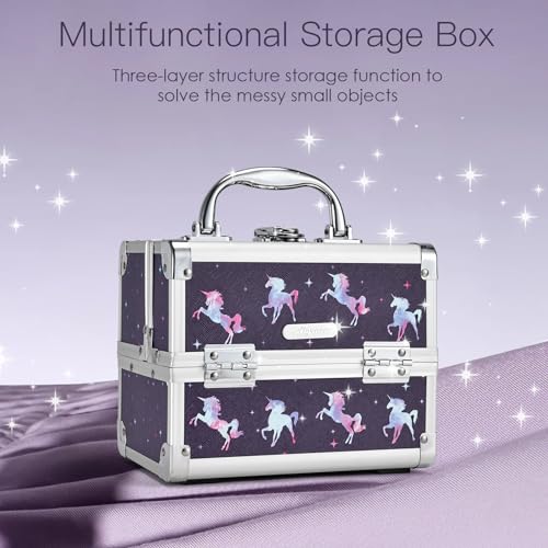 Unicorn Makeup Case with Trays & Mirror F151627