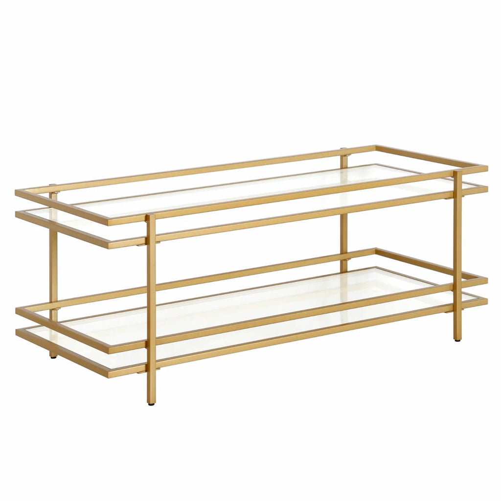 Modern Steel and Glass Coffee Table Z876