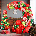 Christmas Balloon Garland Arch Kit with Red Gold Dark Green Balloons K82176