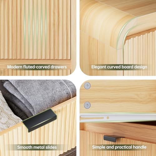 Natural Oak 5 Drawer Wood Dresser D100391