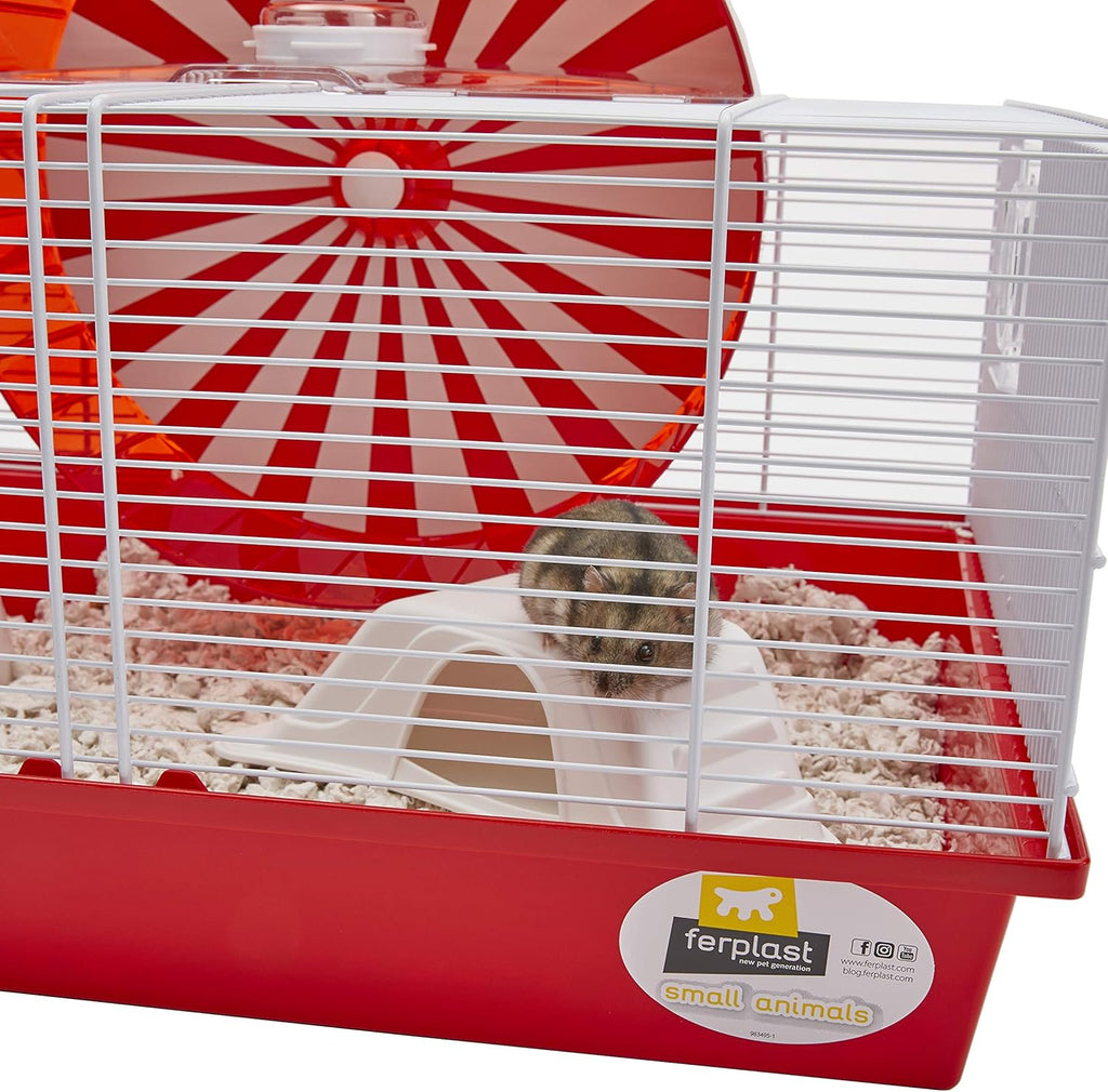 Modular Hamster Cage with 11.75-Inch Exercise Wheel, 19.7L x 13.8W x 9.8H Inches O7022