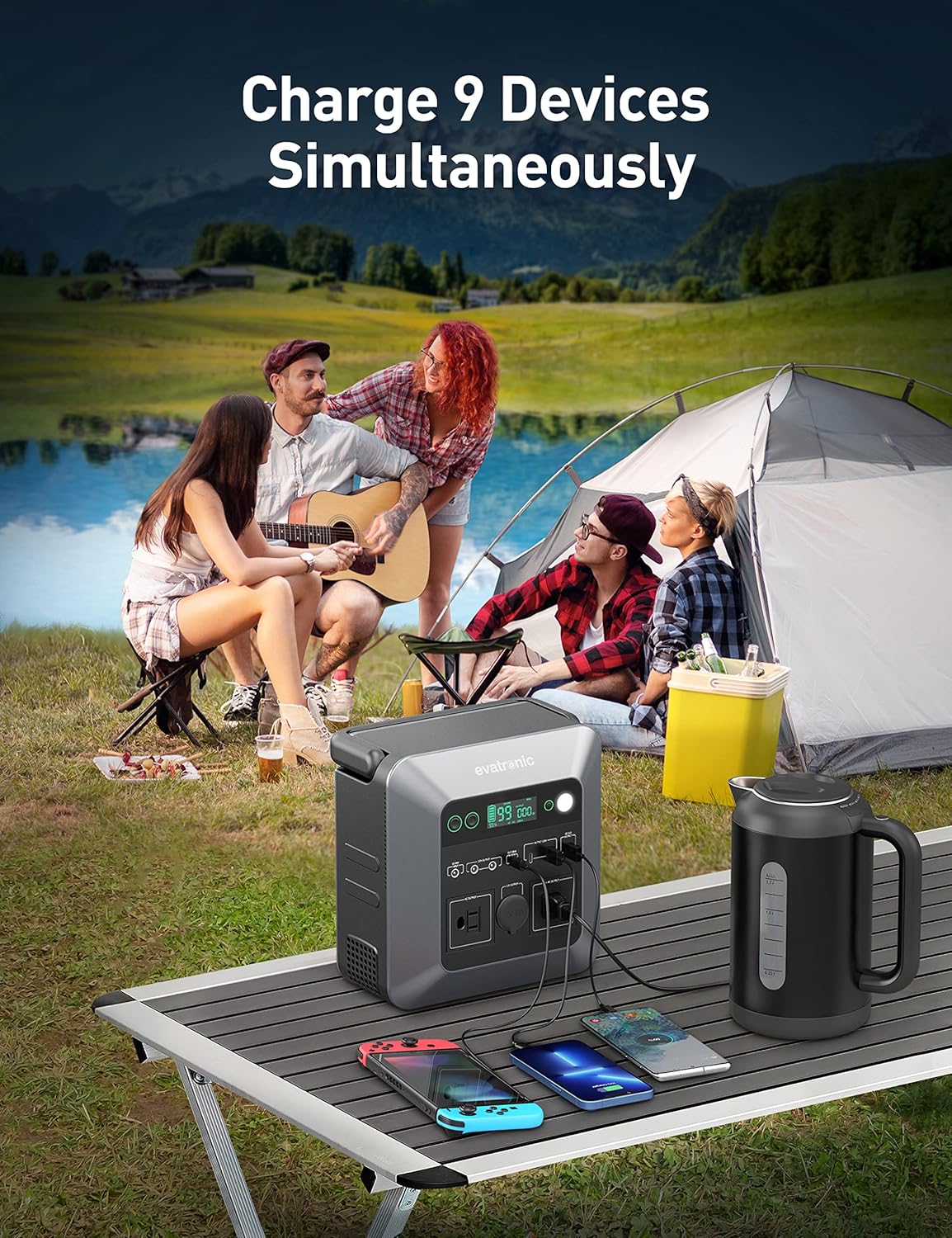 600W 712Wh Portable Power Station with 110V AC Outlets F934