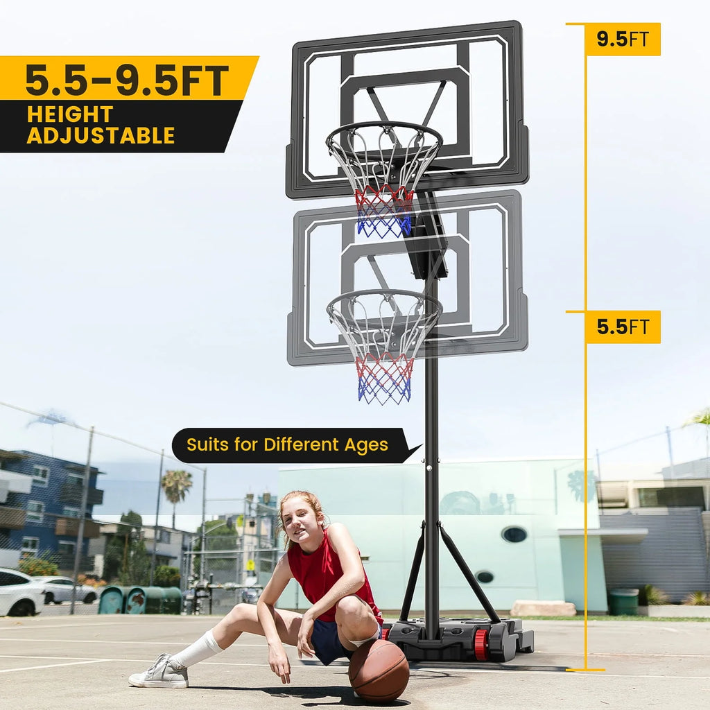 Portable Basketball Hoop & Goal System 5.5 - 9.5 ft. Adjustable X61484