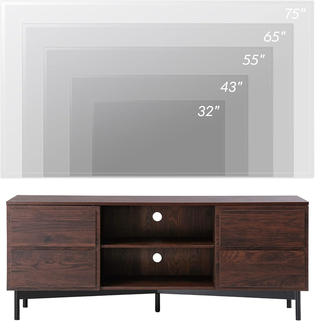 Rustic Walnut Wood TV Stand W337