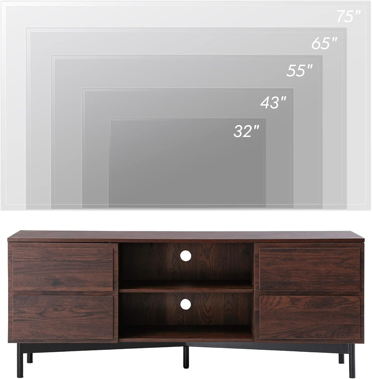 Rustic Walnut Wood TV Stand W337