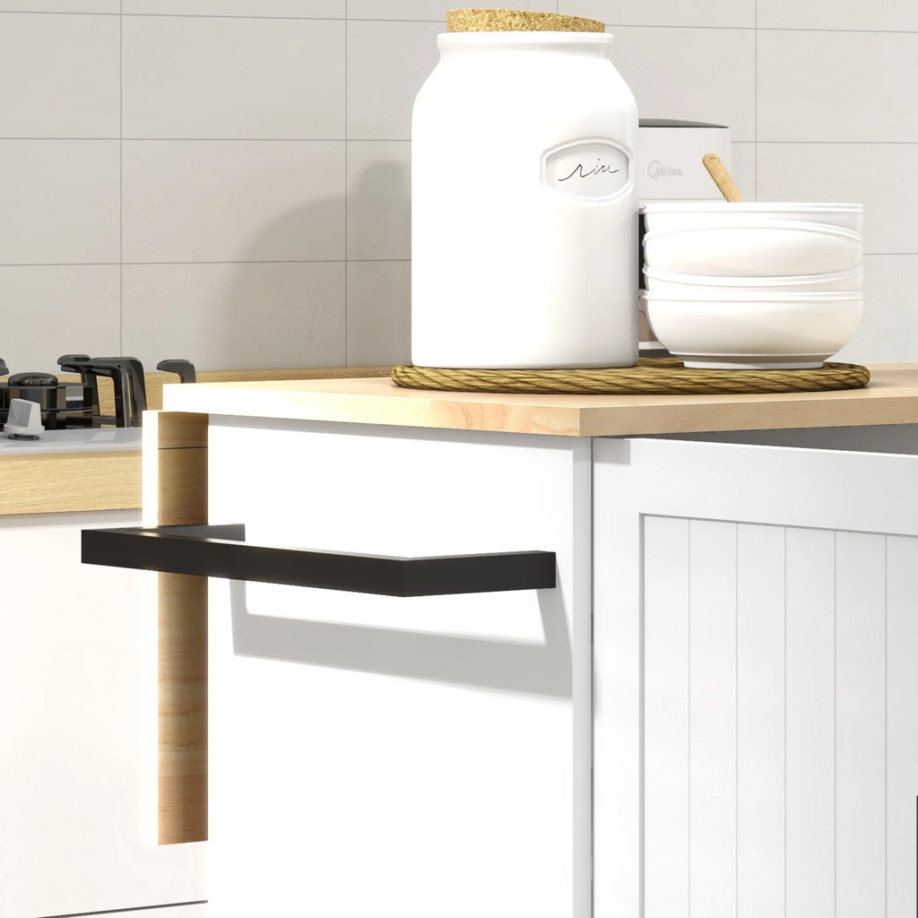 White Kitchen Island on Wheels G683