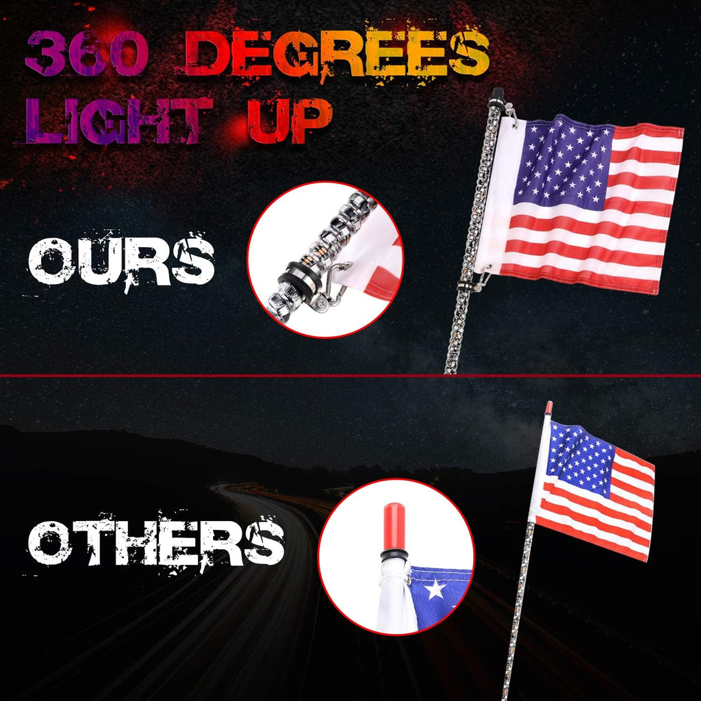 Pack of 2 LED RGB Whip Lights for Offroad UTV ATV H21077