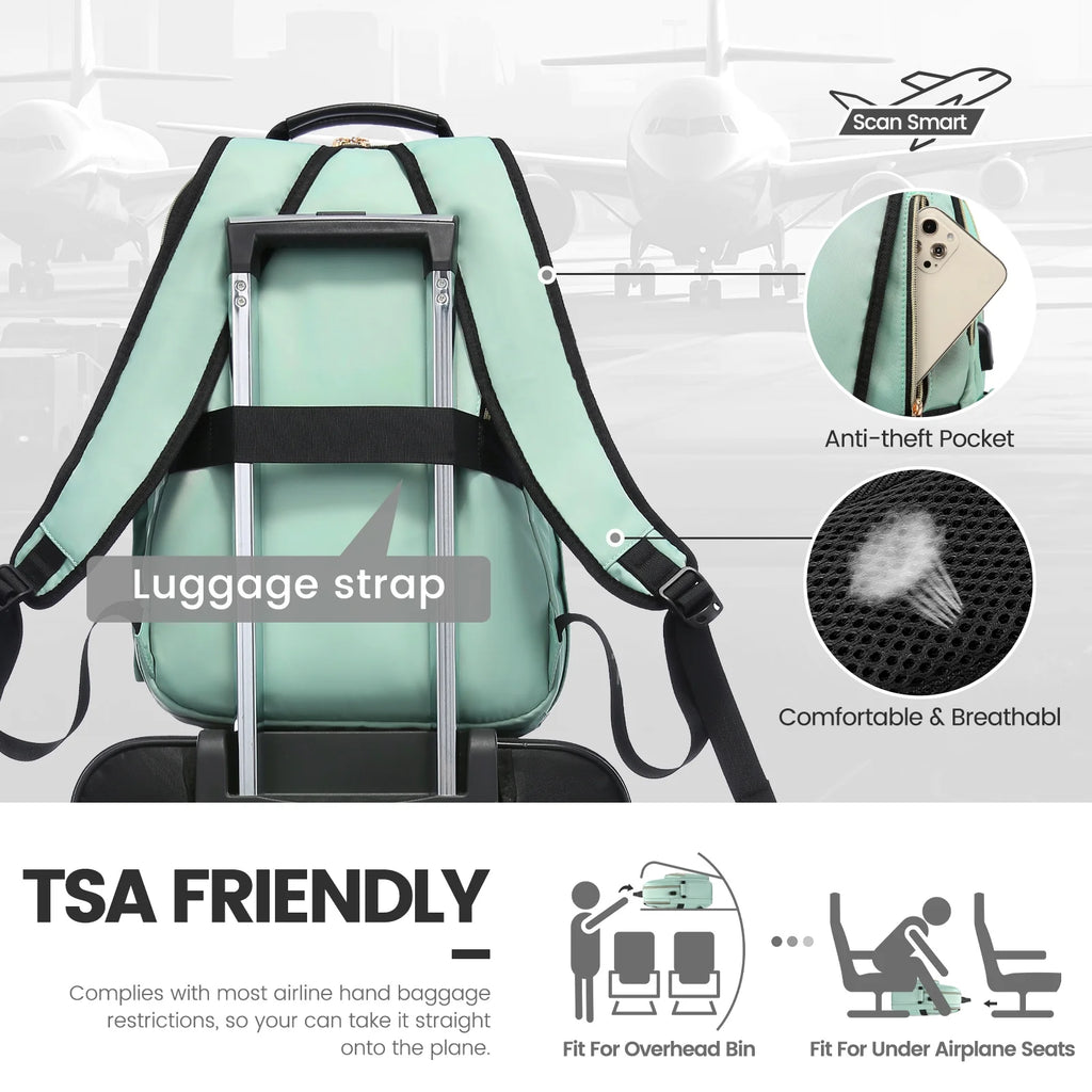 15.6" Quilted Laptop Backpack with USB D62765