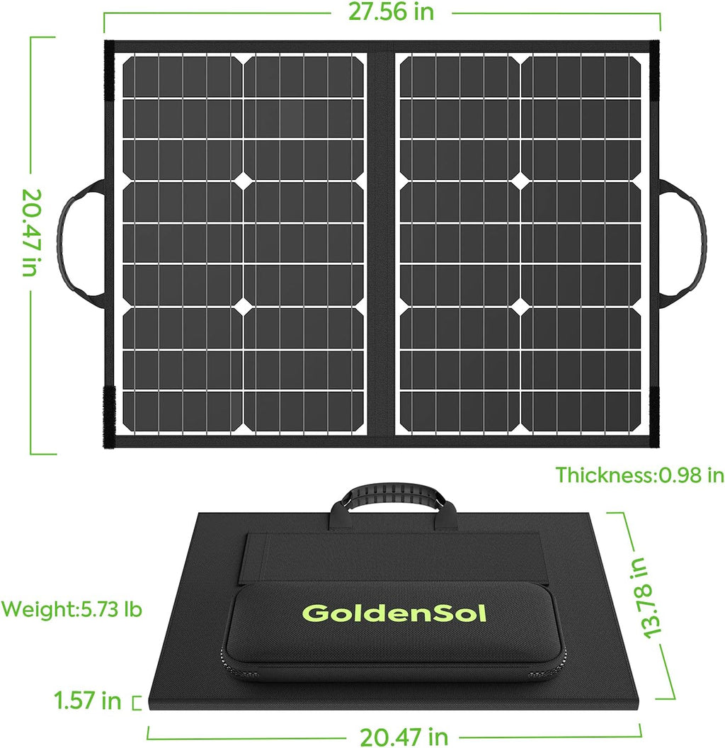 60W Foldable Monocrystalline Solar Panel with USB Ports F170