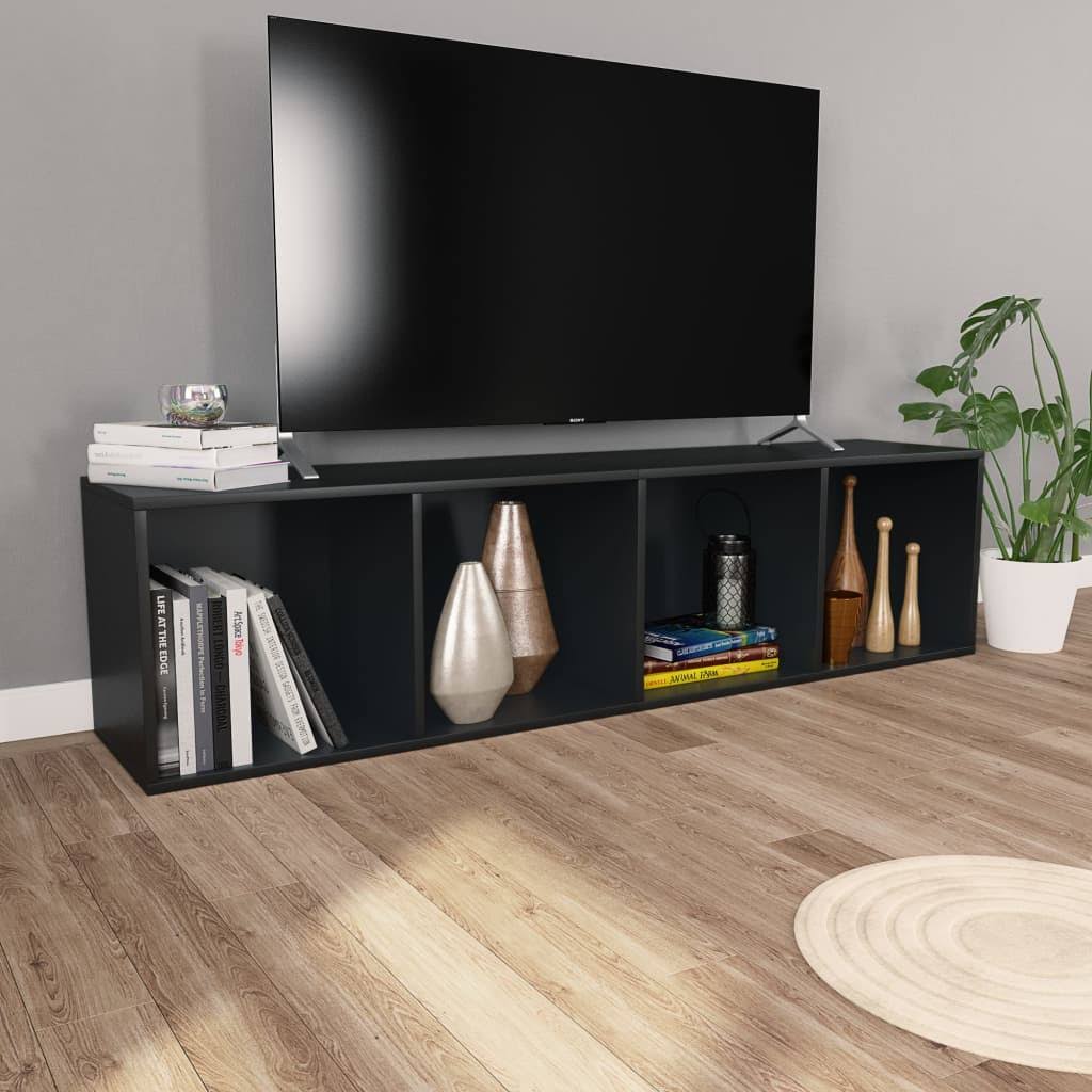 Black Chipboard Book Cabinet TV Cabinet N746691