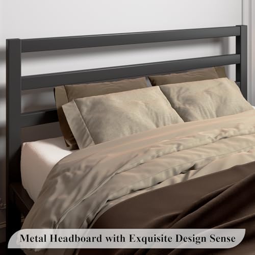Black Full Size Metal Platform Bed Frame F977225