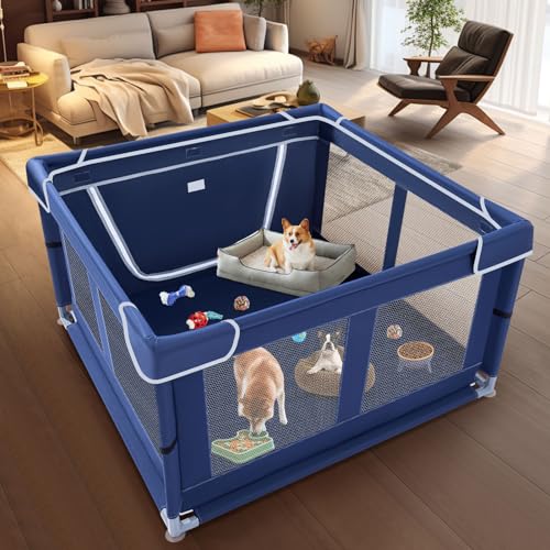 42x42x25.6 Inches Dog Playpen with Gate O1894