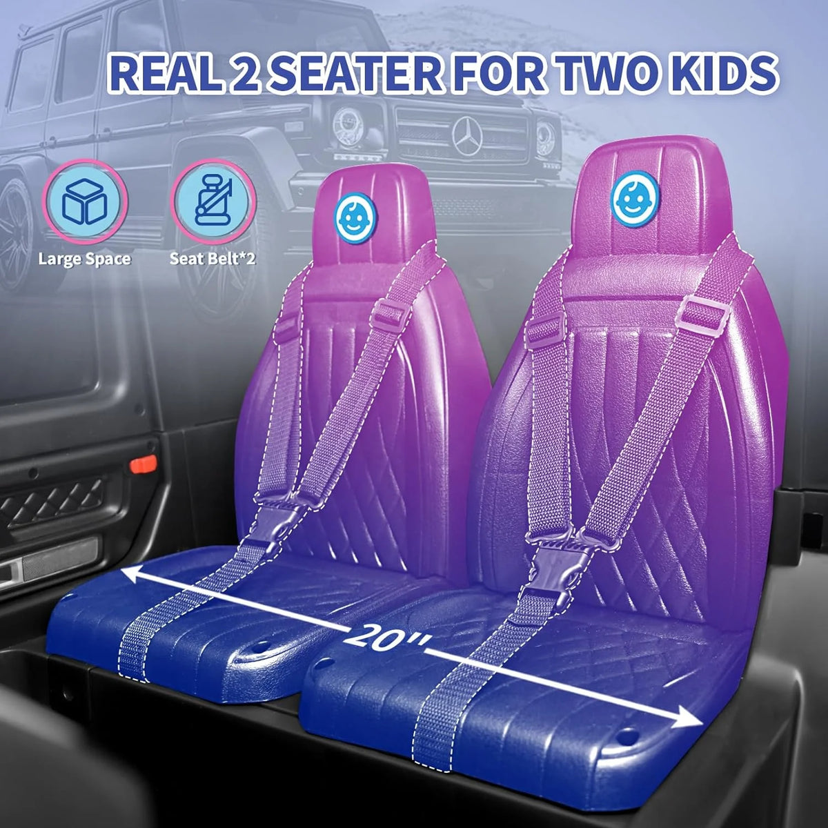 24V 2-Seater Kids Ride on Car 4WD Electric Vehicle with 7AH Battery, Remote Control, Black G333