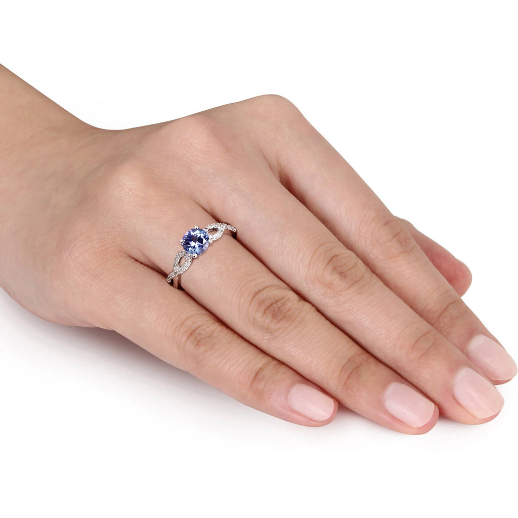 10kt White Gold Tanzanite Diamond Engagement Ring S5610