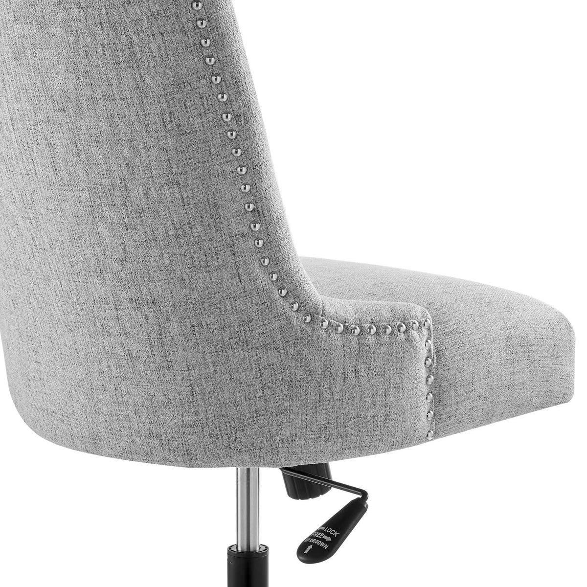 Black Light Gray Tufted Fabric Office Chair S286940