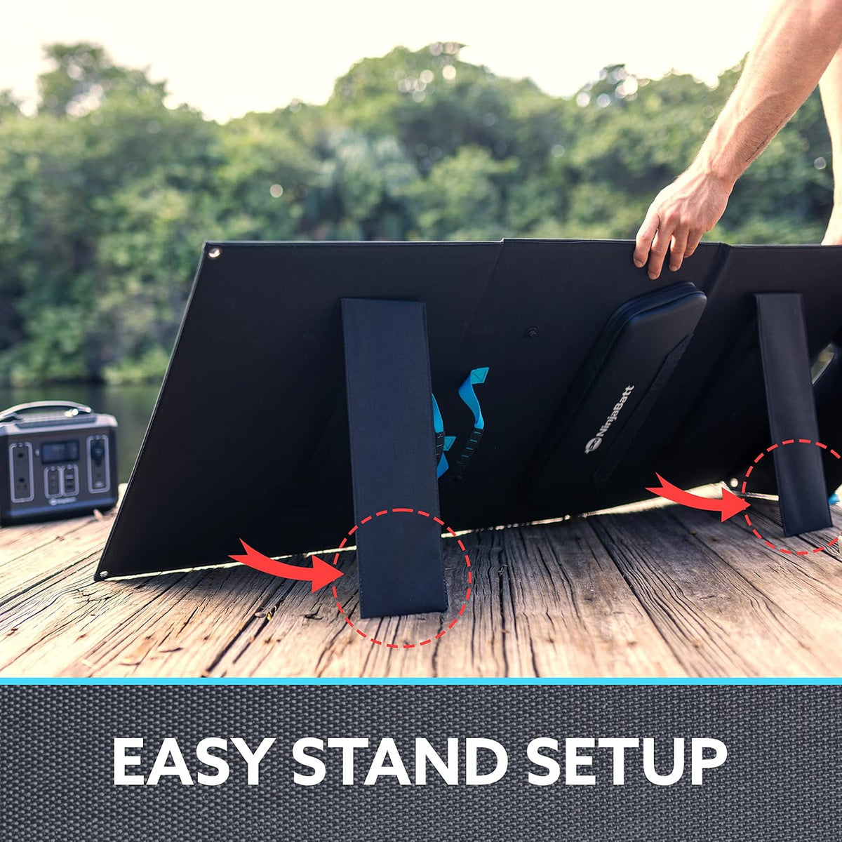 120W Foldable Portable Solar Panel with USB, Type C & DC Outputs D2706