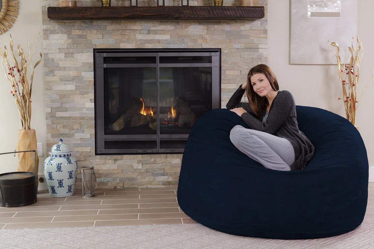 Charcoal 5 ft Memory Foam Bean Bag Chair I178110