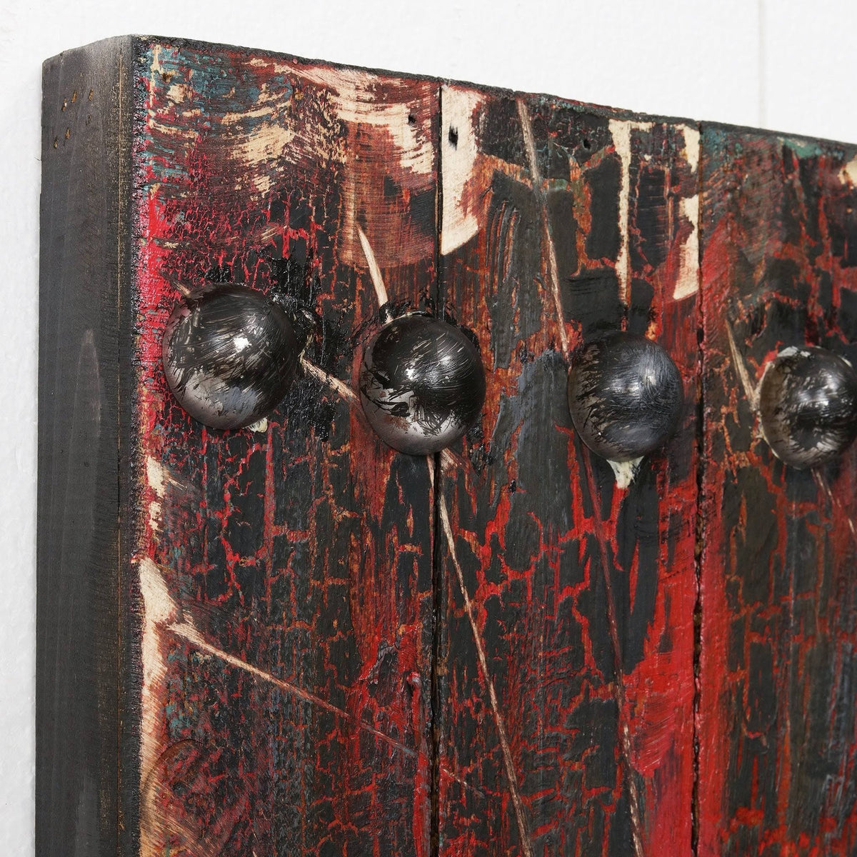 Antique Wooden Doors Mixed Media Hand Painted Iron Wall Art P69771
