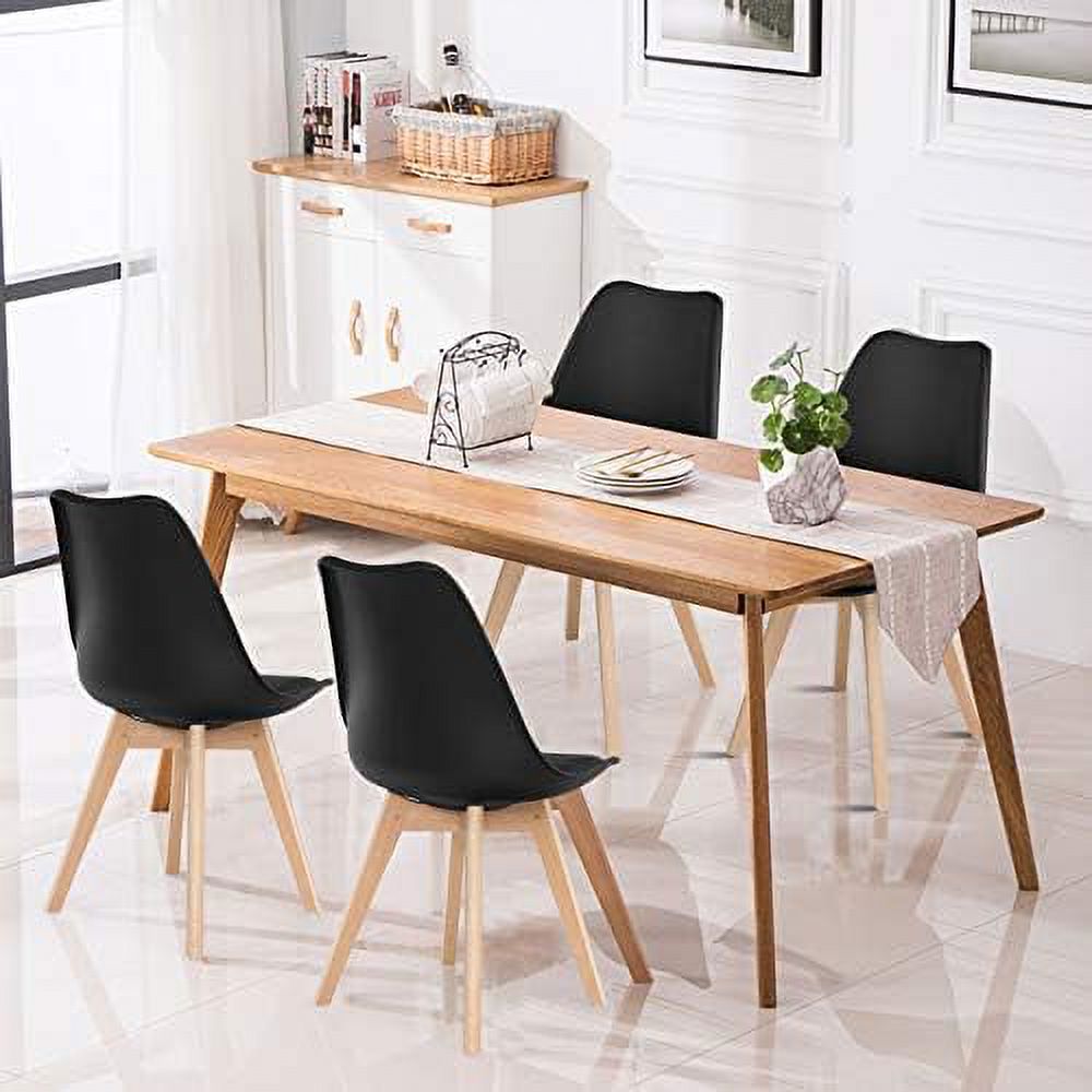 Set of 4 Upholstered Dining Chairs with Solid Wood Legs G1473
