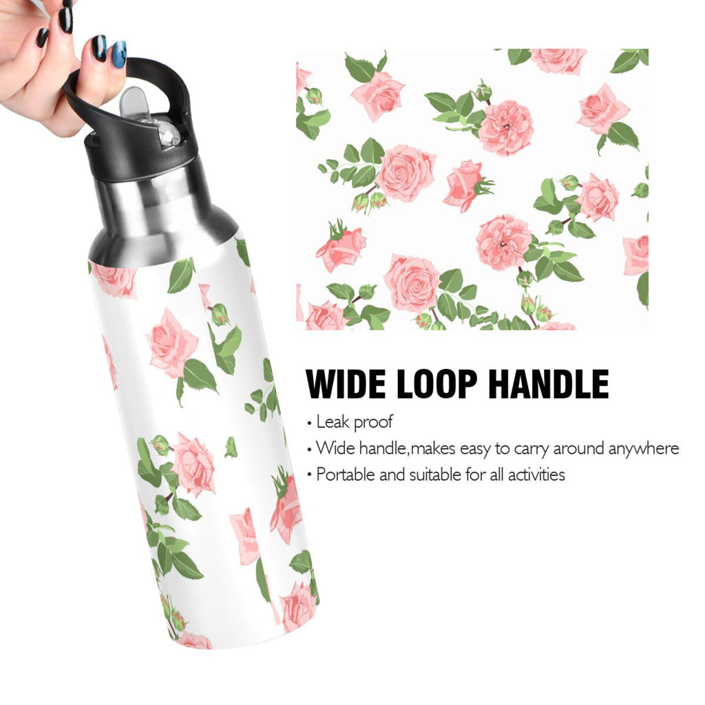 20 oz Insulated Stainless Steel Water Bottle with Straw Lid S89677