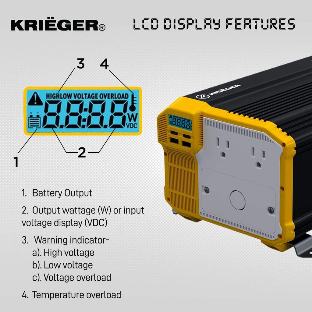 3000 Watts Power Inverter 12V to 110V Modified Sine Wave Dual AC Outlets I196594