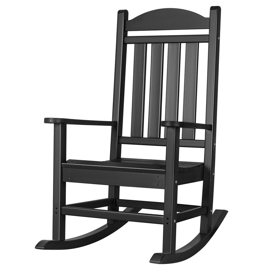 White All Weather Resistant Resin Adirondack Rocking Chair J486508