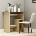 White Computer Desk with Keyboard Tray and Storage Shelves L694185