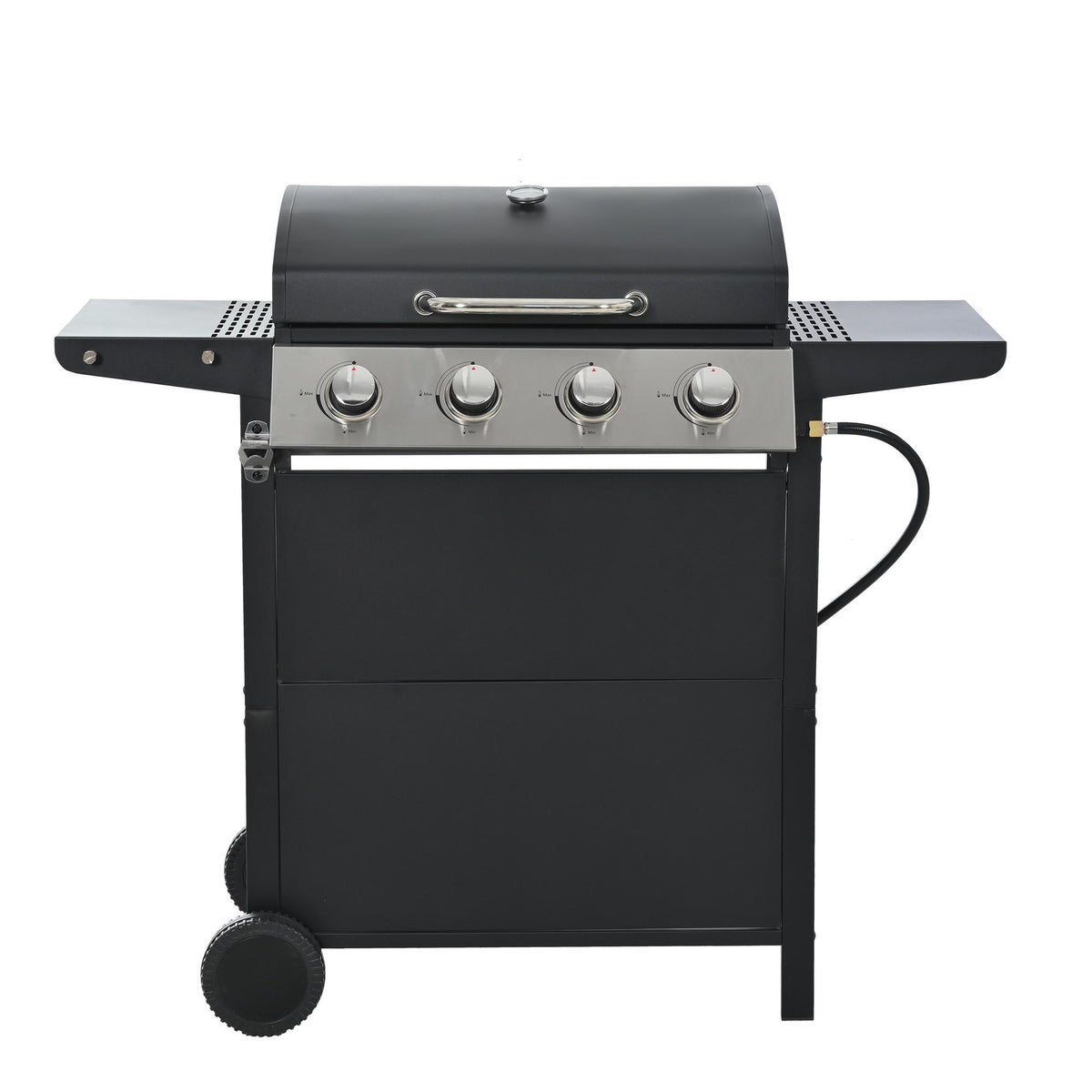 4 Burner Stainless Steel Propane Gas Grill with Side Burner and Thermometer V3323