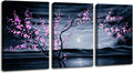 3 Pieces Purple Plum Blossom Canvas Painting Wall Art L706404