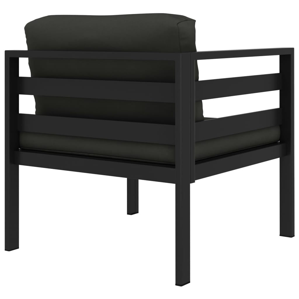Anthracite Aluminum Sectional Corner Sofa with Cushions L7849