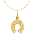 14K Yellow Gold Horseshoe Pendant Charm with 10K Yellow Gold Rope Chain Necklace 20'' F341921