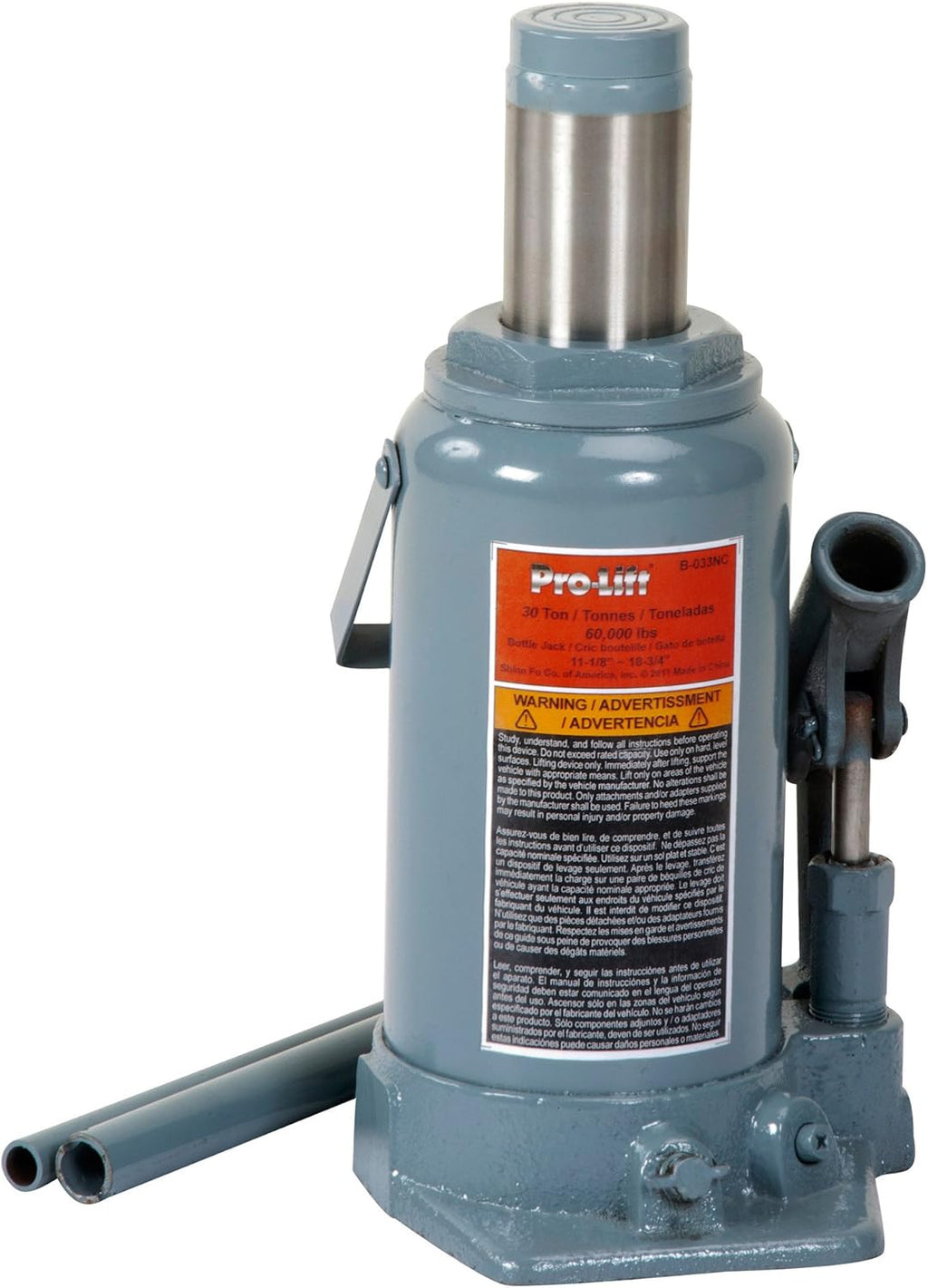 Grey Hydraulic Bottle Jack, 30 Ton Capacity, Pack of 2 Z352