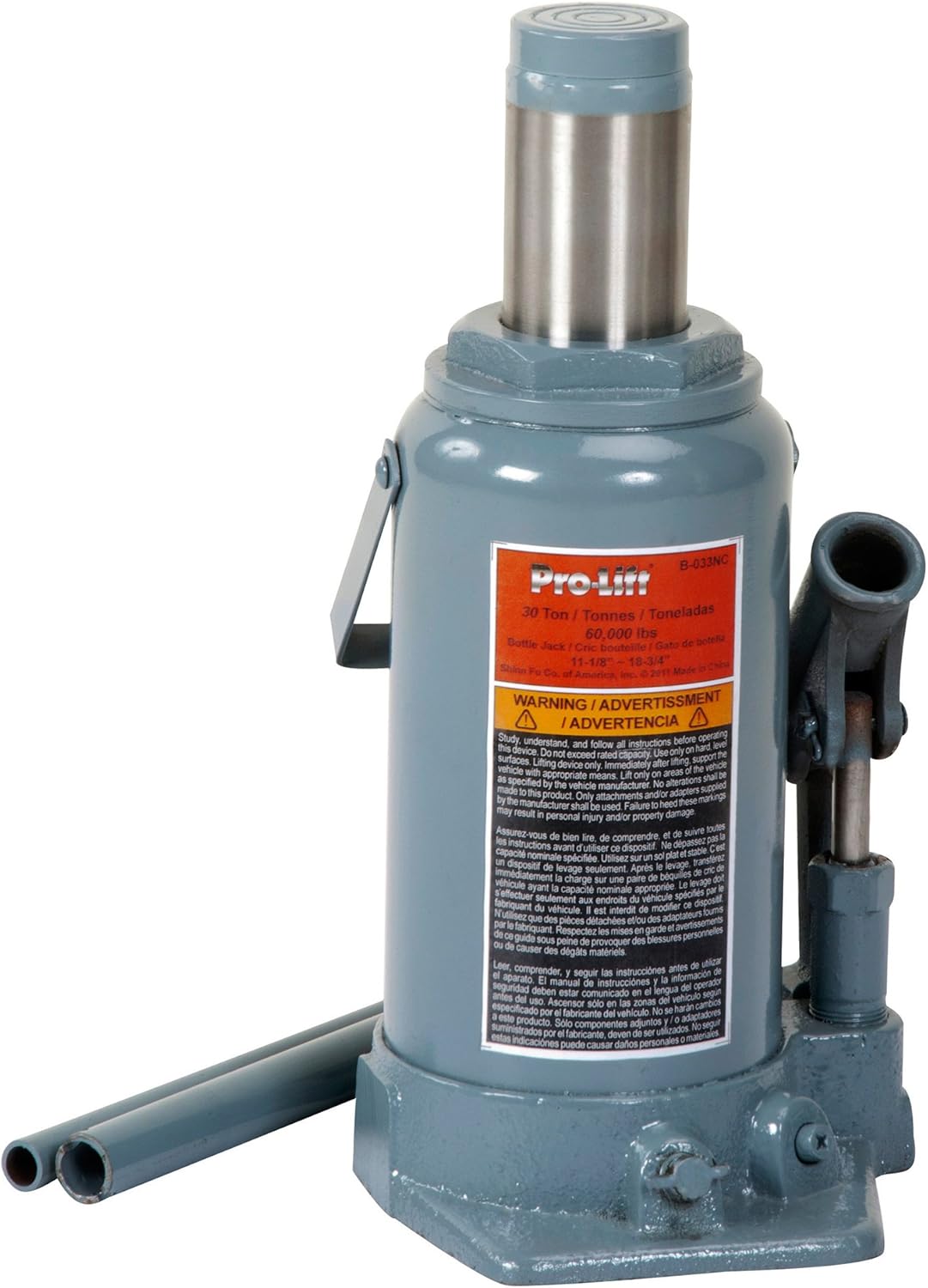 Grey Hydraulic Bottle Jack, 30 Ton Capacity, Pack of 2 Z352