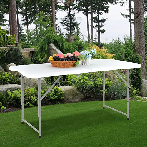 Folding Table 4FT Plastic Height Adjustable White N6204