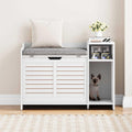 Litter Box Enclosure with Top Opening with Cushion Cat Litter Box Furniture W675897