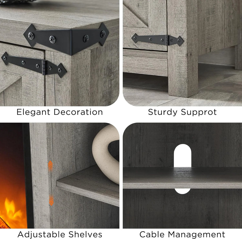 66" TV Stand with Electric Fireplace K89790