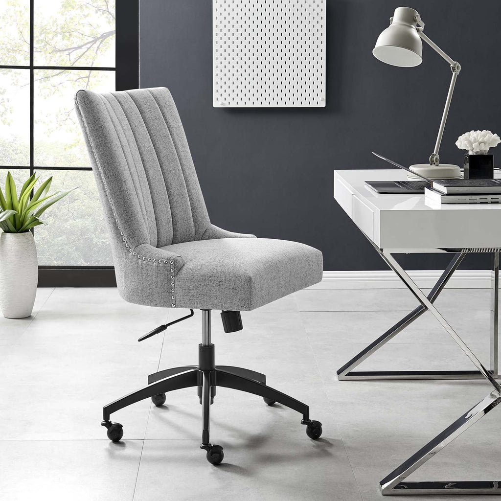 Black Light Gray Tufted Fabric Office Chair S286940