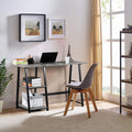 47'' Dark Grey Computer Writing Desk with 2-Tier Storage Shelves O52084