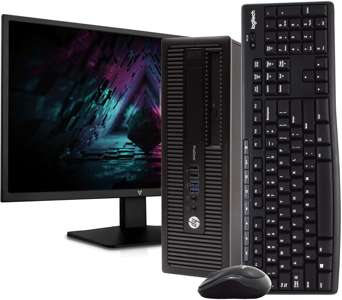 Intel Quad-Core i5 Desktop Computer PC with 500GB HDD, 4GB DDR3 RAM, Windows 10 Home, DVD, WiFi, 24in Monitor, Wireless Keyboard and Mouse T672929