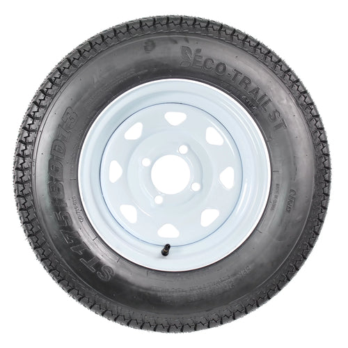 2-Pack Trailer Tire On Rim ST175/80D13 4 Lug White Spoke Wheel O649