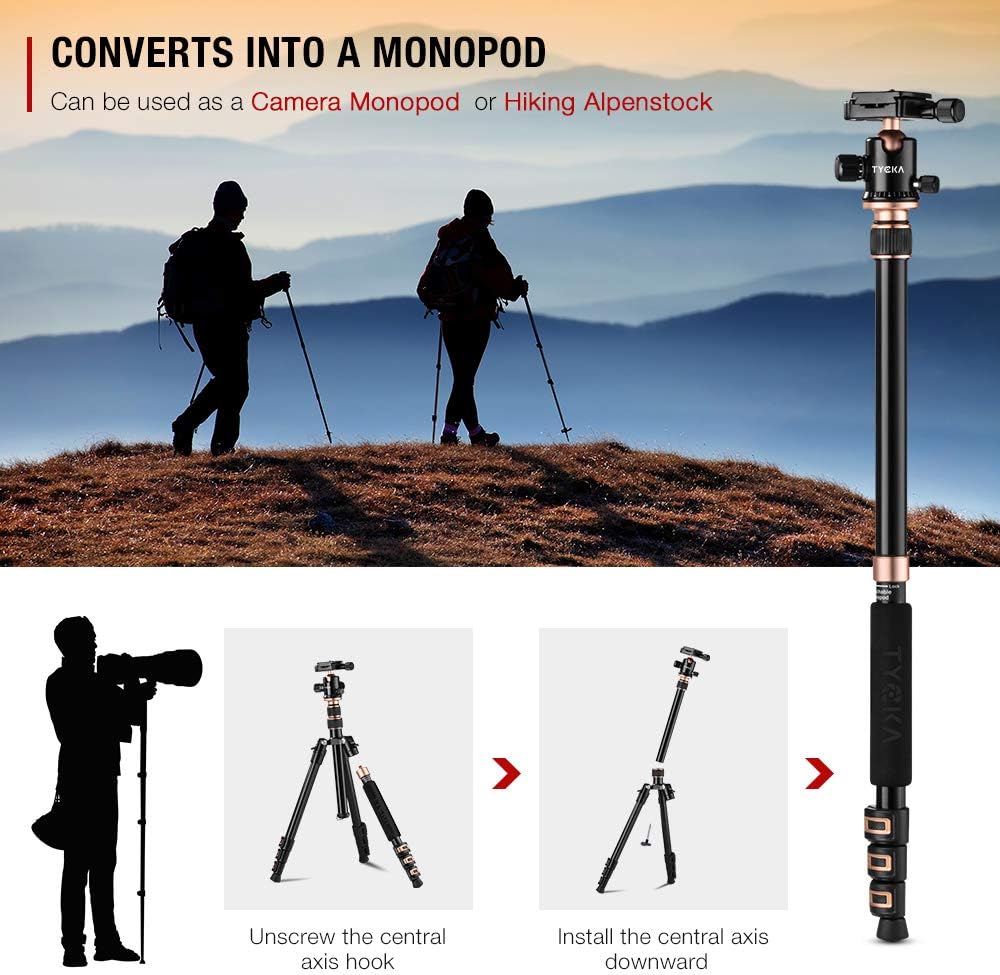 Lightweight Aluminum 56” Camera Tripod with 360 Degree Ball Head L115