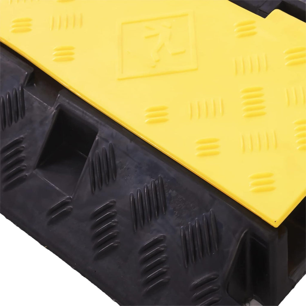 Cable Ramp PVC Rubber Cable Protector, 3 Channel, 44000lbs Capacity, Pack of 2 N679592