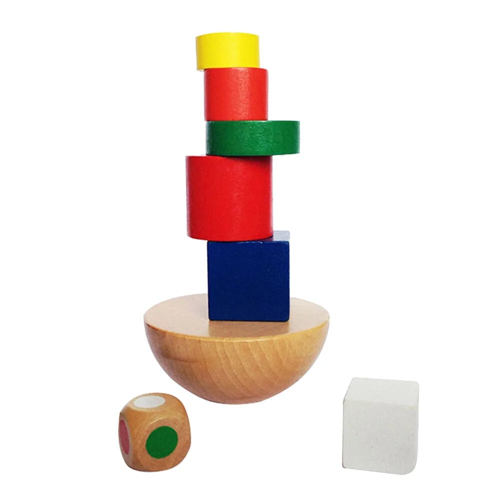 Wooden Hemisphere Balancing Games Stackable Building Blocks Set P19008